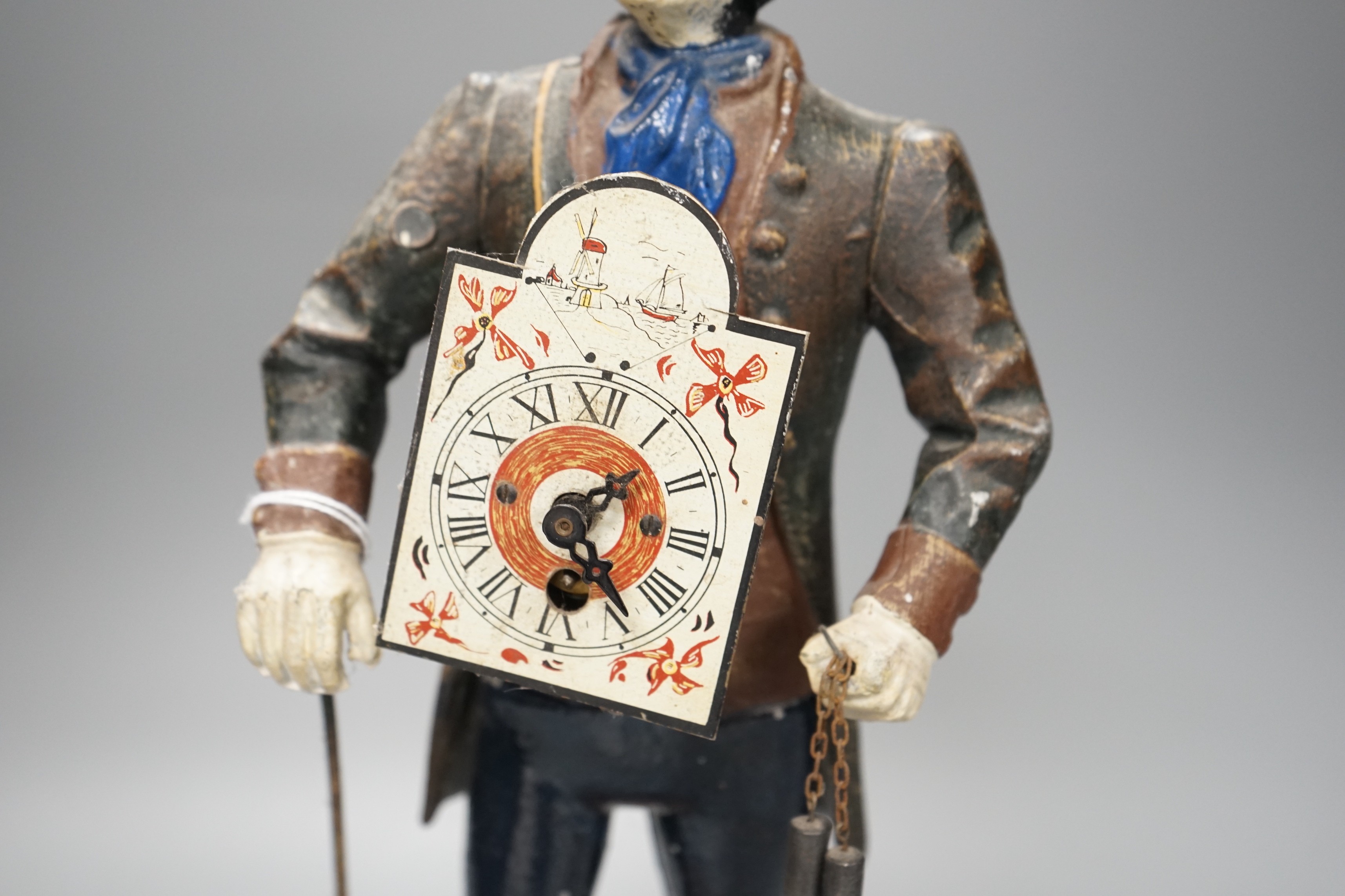 A 19th century Dutch figural timepiece 38cm